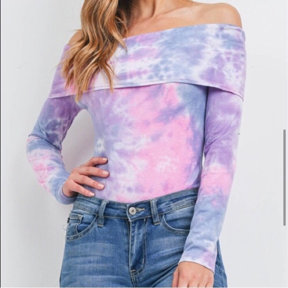 LAST ONE: Tie dye off shoulder bodysuit - Picture 4 of 6
